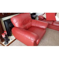 Italian Red Leather Single Chair