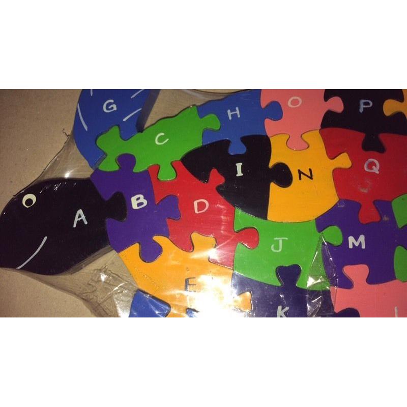 Alphabetical wooden turtle puzzle New still in the packet