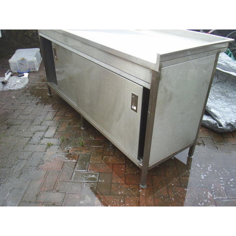 COMMERCIAL STAINLESS STEEL PREP TABLE/CUPBOARD