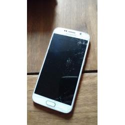 Samsung Galaxy S6 - only 3 months old. Cracked front + rear glass. LCD fine - fully working.