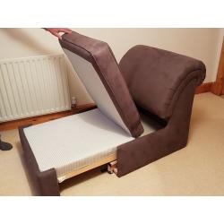 Guest Bed, Single - Folds to Smart Seat - John Lewis - Brown - Excellent Condition.