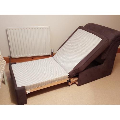 Guest Bed, Single - Folds to Smart Seat - John Lewis - Brown - Excellent Condition.