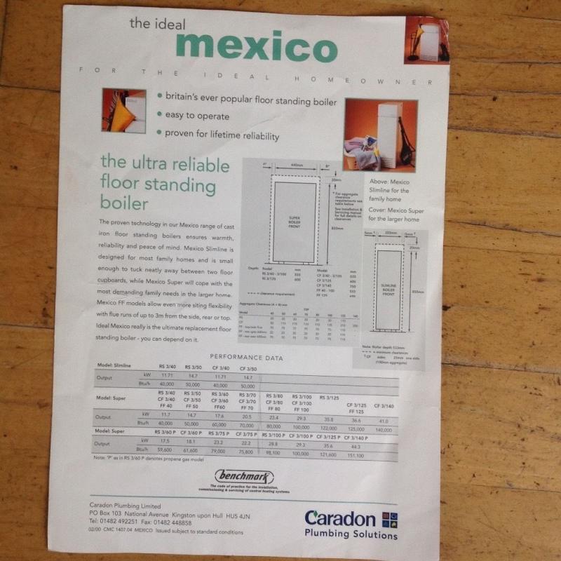 Ideal Mexico gas central heating boiler