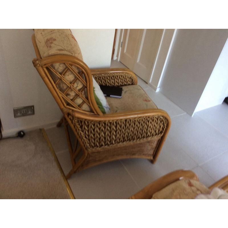Wicker chair and sofa