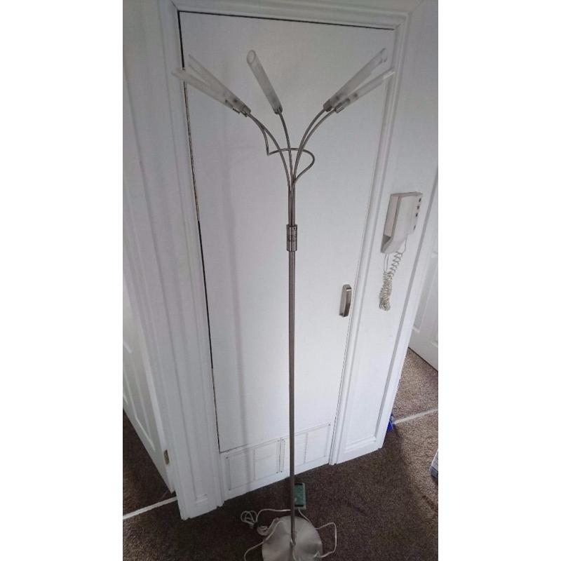 Silver freestanding lamp with dimmer