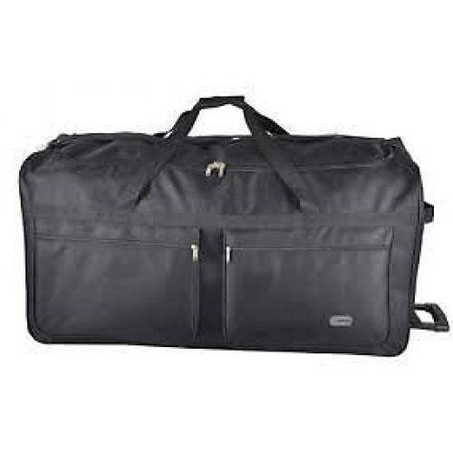 **5 Cities**Extra Large 40 Inch Wheeled Holdall Trolley Bag**Black**