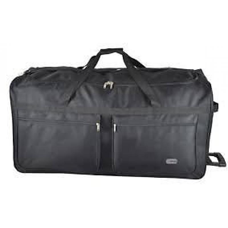 **5 Cities**Extra Large 40 Inch Wheeled Holdall Trolley Bag**Black**