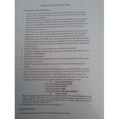 REEBOK EDGE exercise bike with full instructions.