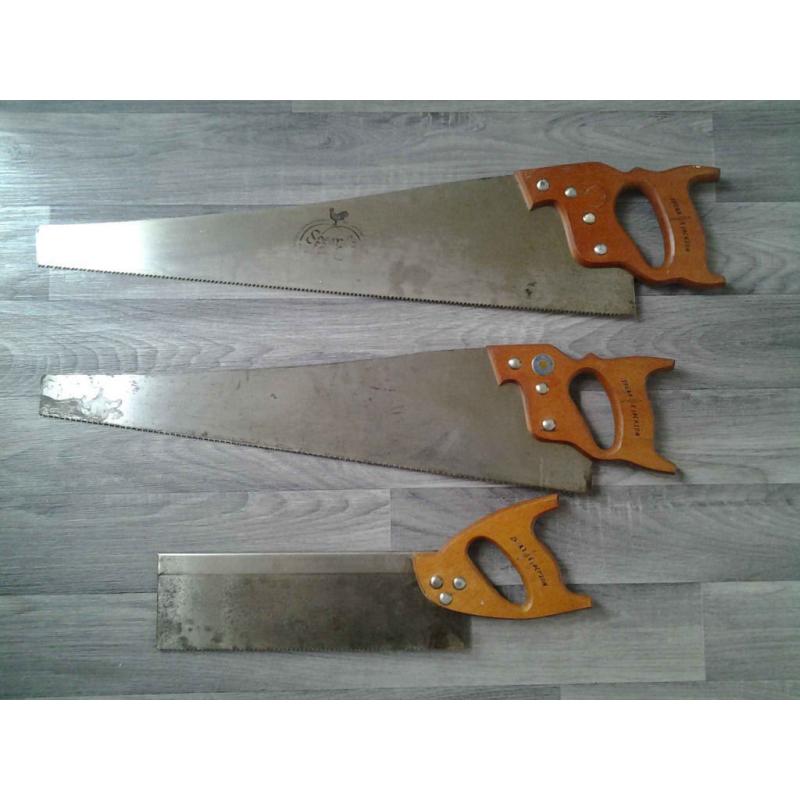 Spear and Jackson Set of 3 Vintage Saws.