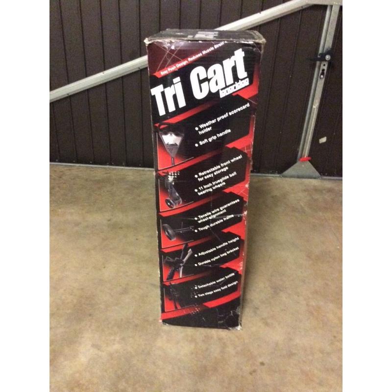 Golf trolley. Still boxed "NEW"