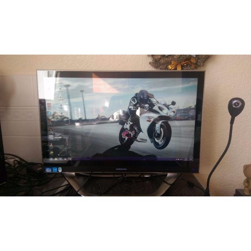 Samsung Led all in one 23 inch touchscreen pc. Core i3 4 gb ram16 gb max ram 1tb Hdd.Built in webcam