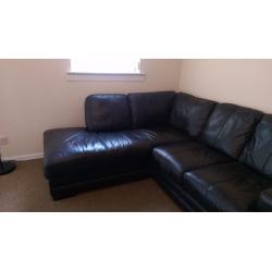 Immaculate leather corner sofa