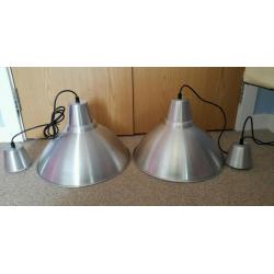 Two Industrial type pendant lights