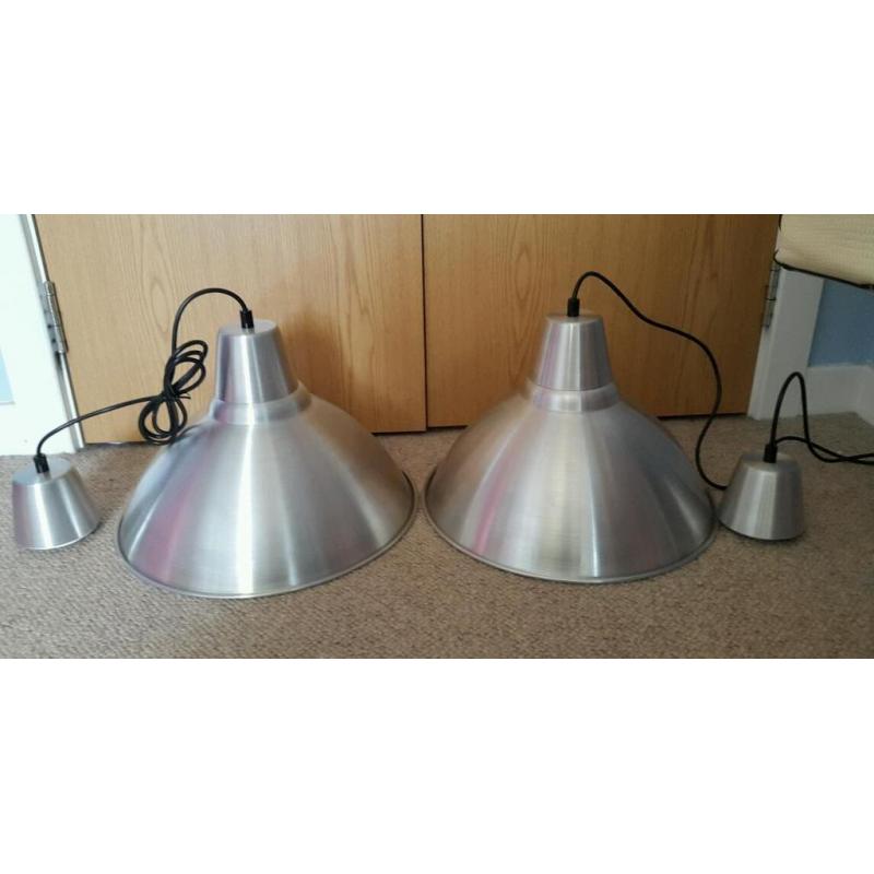 Two Industrial type pendant lights
