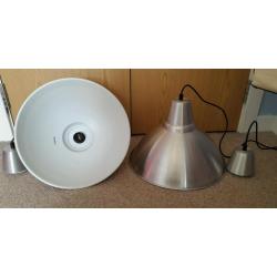 Two Industrial type pendant lights