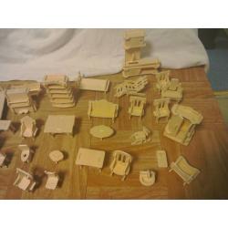 Dolls house furniture. Wooden.