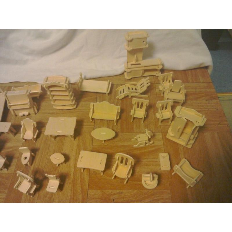 Dolls house furniture. Wooden.