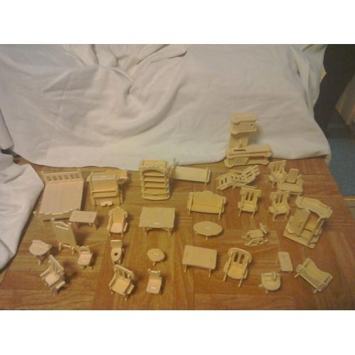 Dolls house furniture. Wooden.