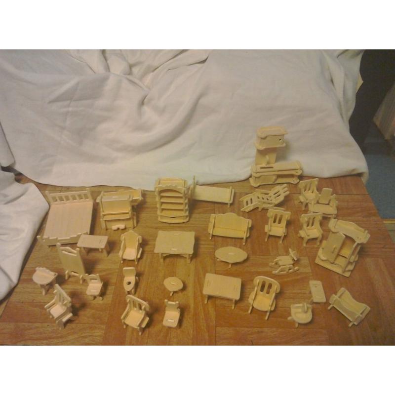 Dolls house furniture. Wooden.