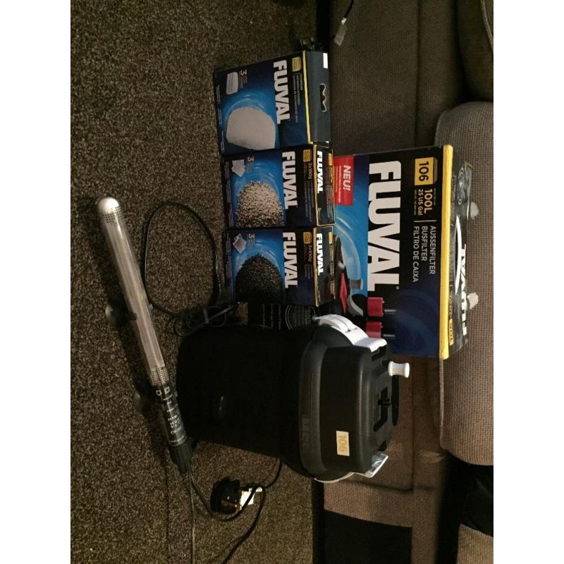 Fluval Roma 125 tank with cabinet & more