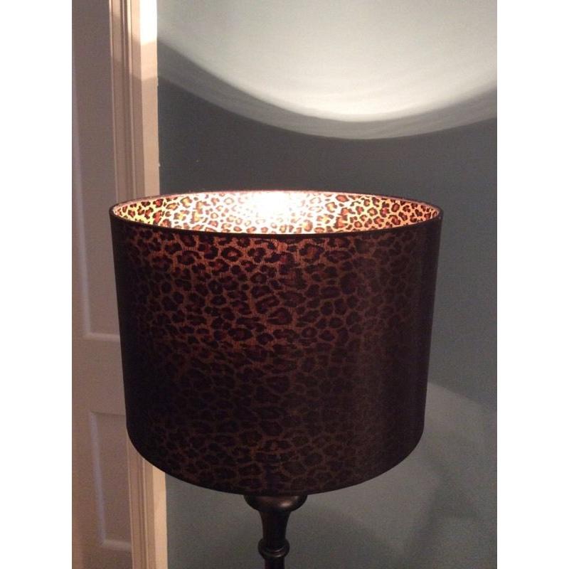 Leopard print standing lamp