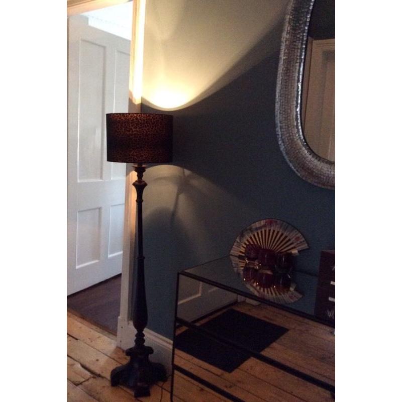 Leopard print standing lamp