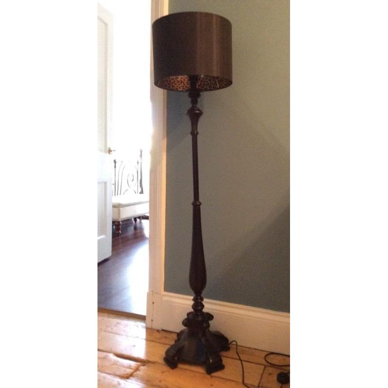 Leopard print standing lamp
