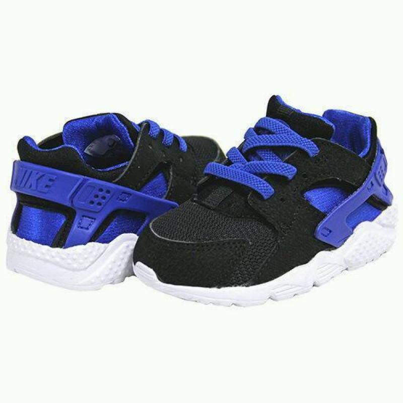 Nike Air Huarache Run TD Trainers Toddlers infant/Baby Black/Blue Shoes