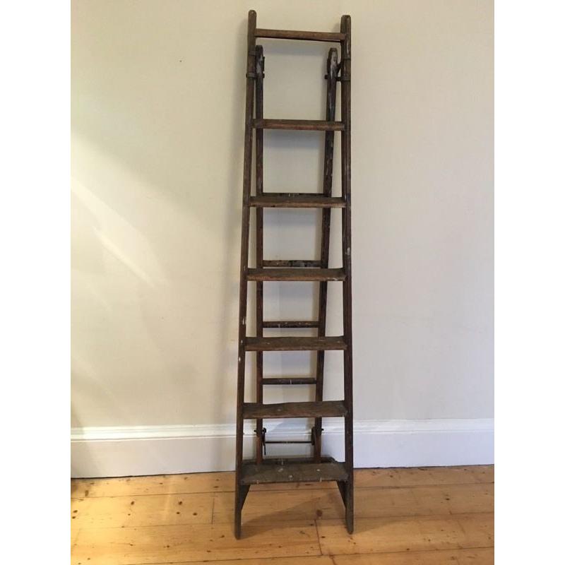 Vintage Extendable Ladder 11ft Wooden Ladder