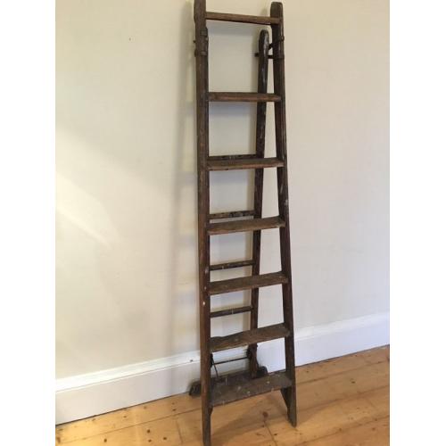 Vintage Extendable Ladder 11ft Wooden Ladder