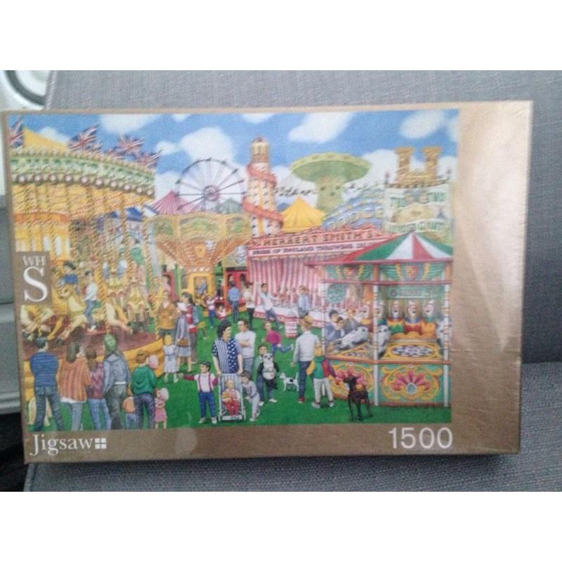 WH SMITH 1500 piece jigsaw fairground theme B New sealed