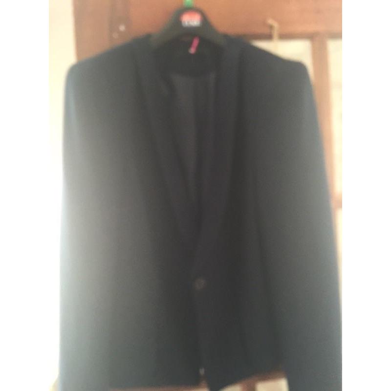 Betty Jackson black -Navy floral dress, Navy dress jacket.