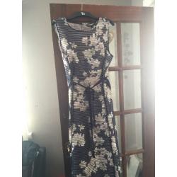 Betty Jackson black -Navy floral dress, Navy dress jacket.