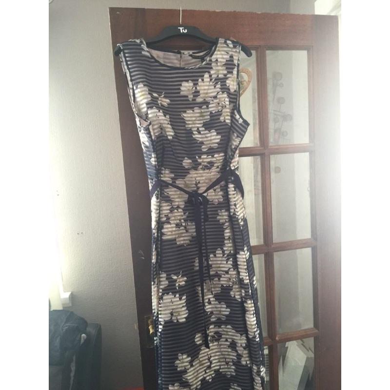 Betty Jackson black -Navy floral dress, Navy dress jacket.
