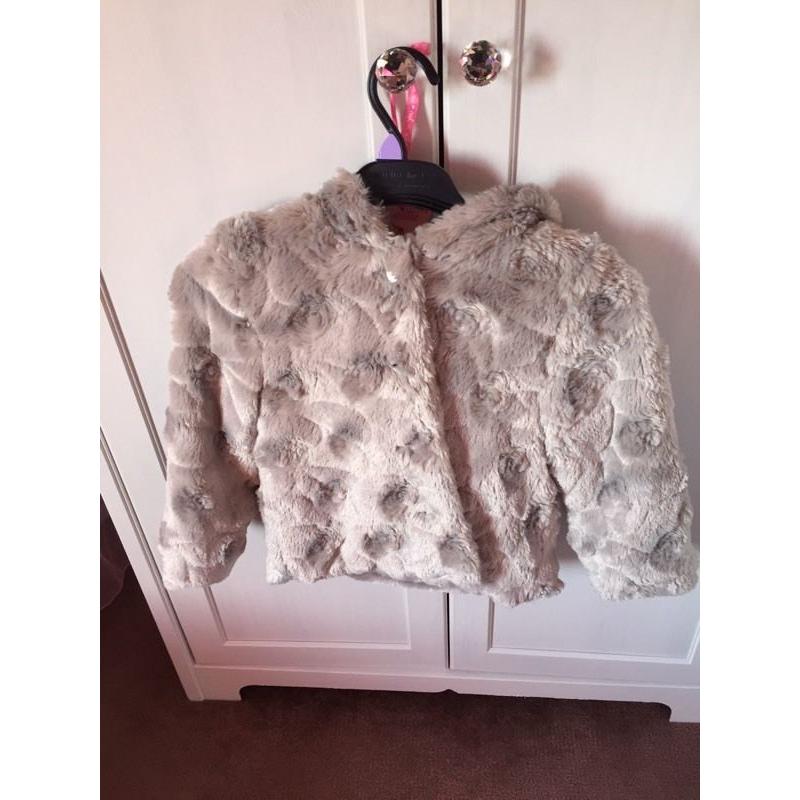 Cute fluffy kids coat