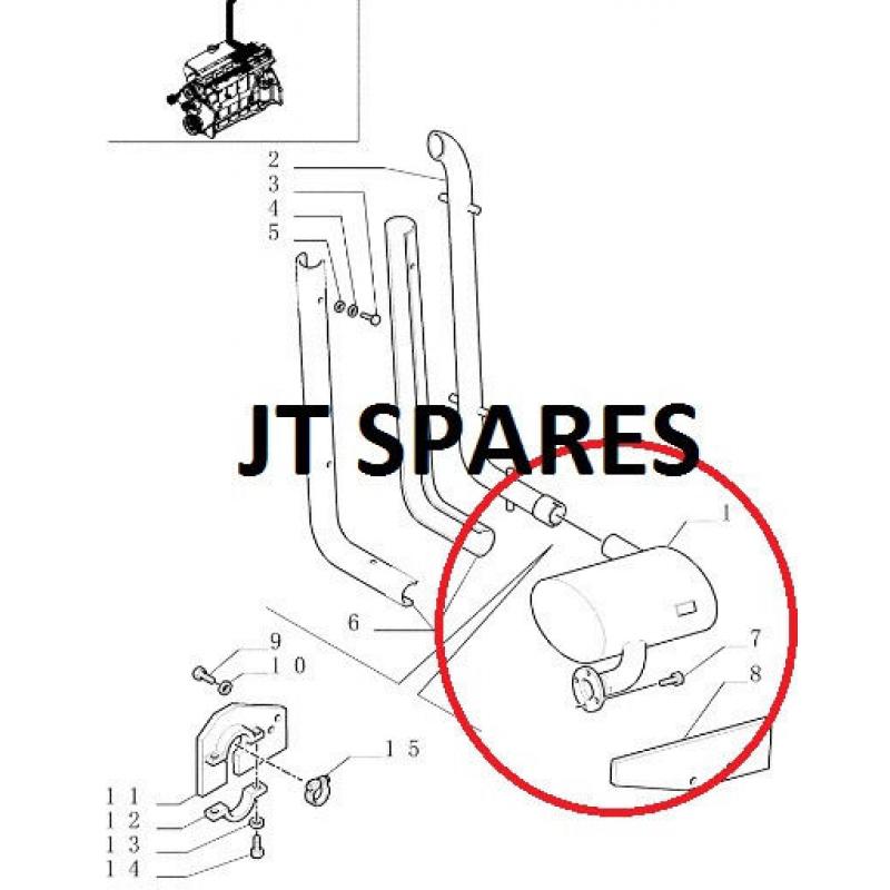 Exhaust Silencer Muffler Box New Holland TM125 TM135 TM150 TM160 8360 8560