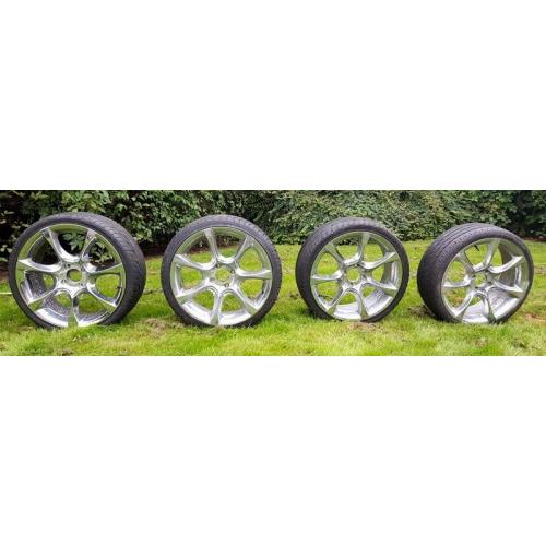 18" CHROME ALLOY WHEELS WITH TYRES - CITROEN - FORD - PEOGEOT - PCD 4x108 ALLOYS - 135 POUNDS ONO