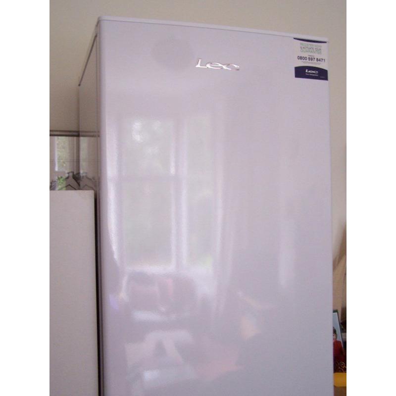 LEC Fridge Freezer, model TF60203W, colour white, unpackaged but otherwise new and unused