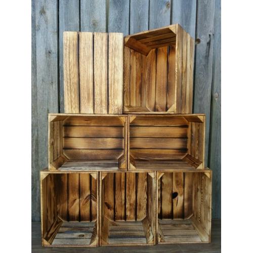 10 Rustic Smaller Burn Effect Vintage Wooden Crates