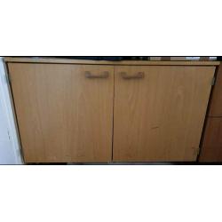 Mobile storage cupboard with 2 x doors, shelves and trays