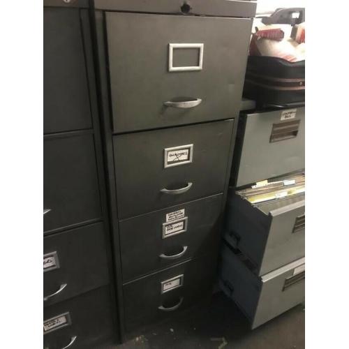 Vintage Industrial 4 Draw Metal Filing Cabinet