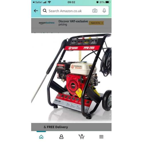Parker petrol pressure washer