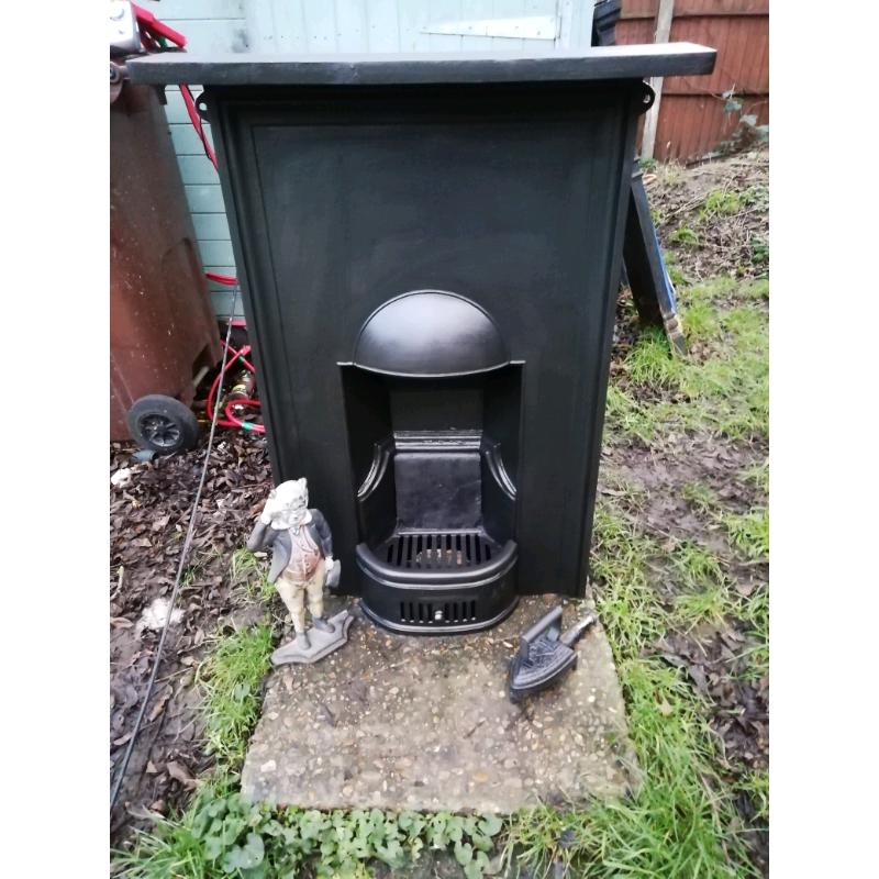 Victorian cast iron fireplace original original black