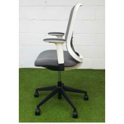 White/ Grey Mesh Chair - Orange Box