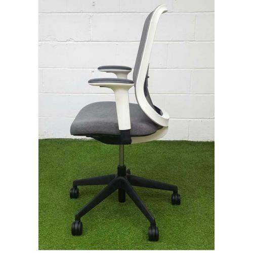 White/ Grey Mesh Chair - Orange Box
