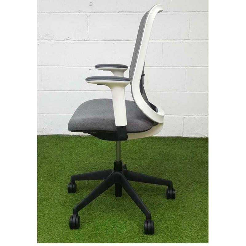White/ Grey Mesh Chair - Orange Box