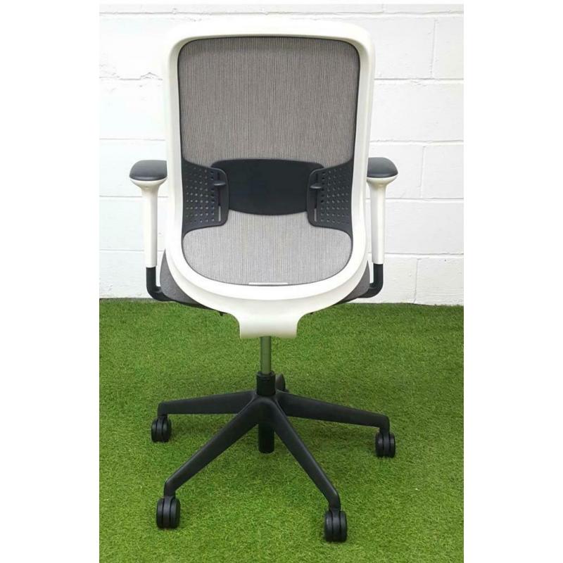White/ Grey Mesh Chair - Orange Box