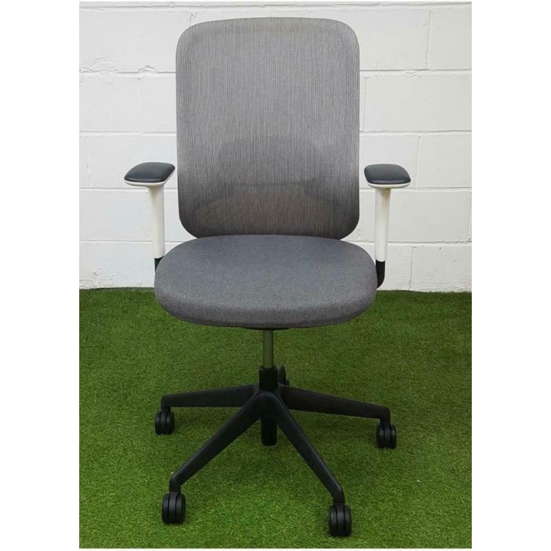 White/ Grey Mesh Chair - Orange Box