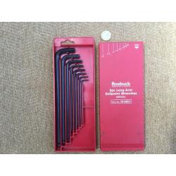 Allen keys, Long Arm Ballpoint: 8pc Imperial set