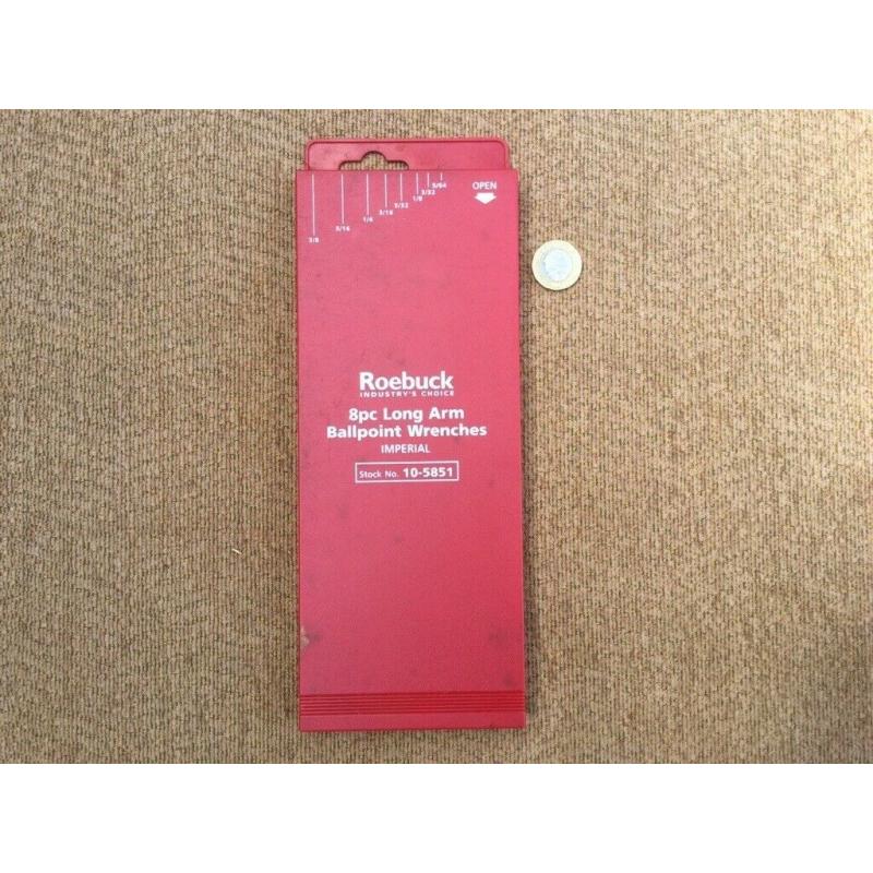 Allen keys, Long Arm Ballpoint: 8pc Imperial set